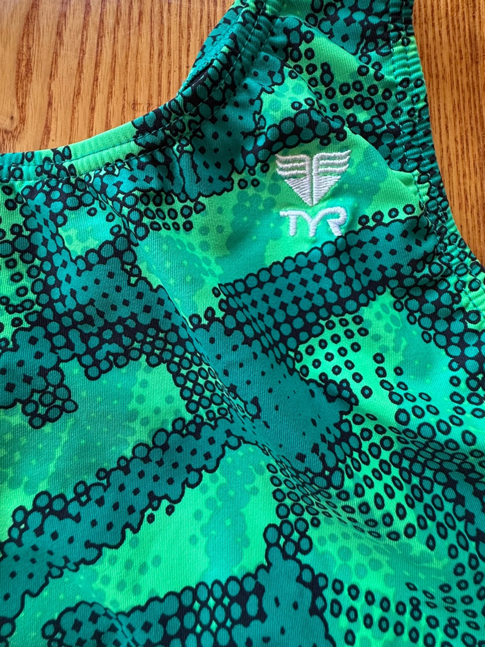 TYR Green Patterned One-Piece Swimsuit